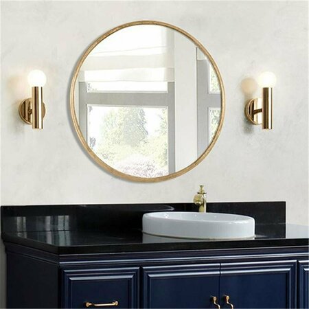 COMFORTCORRECT Round Metal Frame Mirror, Brushed Gold CO2797385